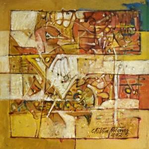 Chitra Pritam, Morphing Birds, 12 x 12 Inch, Oil on Canvas, Abstract Painting, AC-CP-258